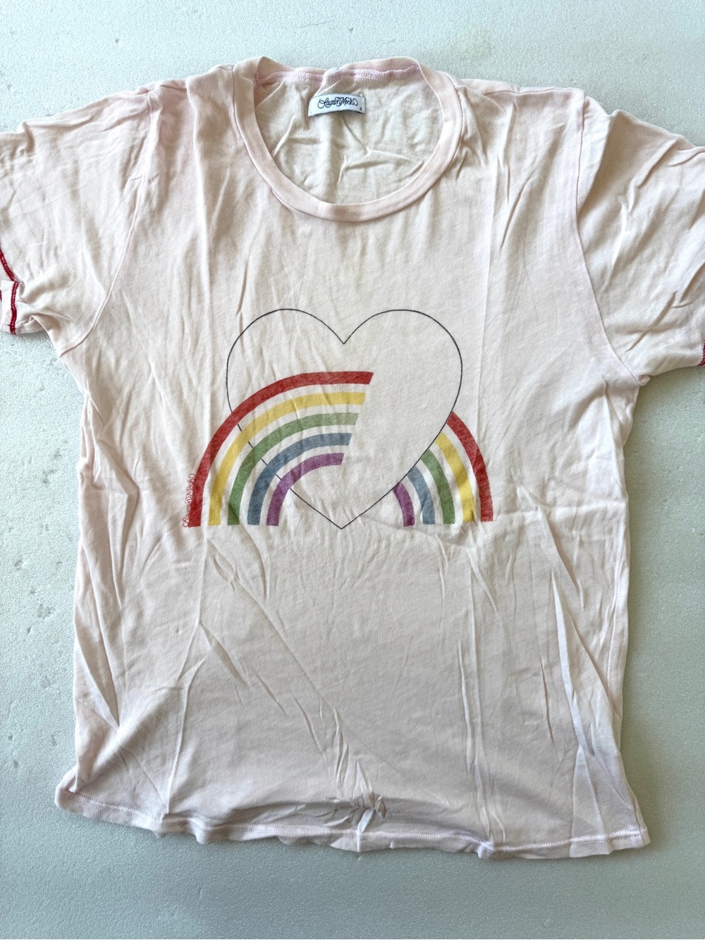 Lauren Moshi Retro Rainbow Heart Tee
